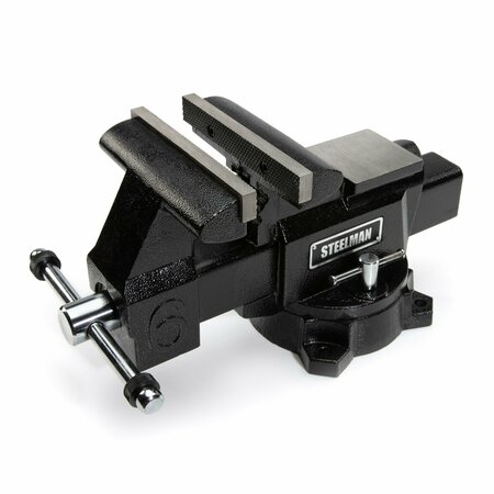 STEELMAN 6-Inch Swivel Base Bench and Workshop Vise with Built-In Anvil 42462